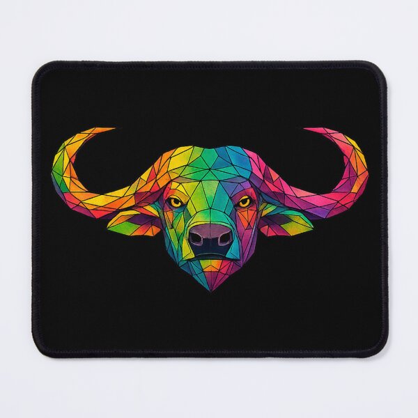 Item preview, Colorful Geometric Buffalo Head Art designed and sold by Geometric Art..