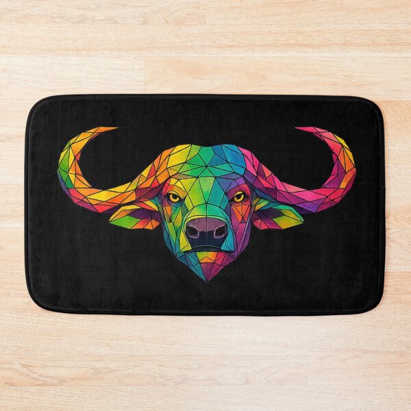 Item preview, Colorful Geometric Buffalo Head Art designed and sold by Geometric Art..