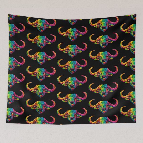 Item preview, Colorful Geometric Buffalo Head Art designed and sold by Geometric Art..