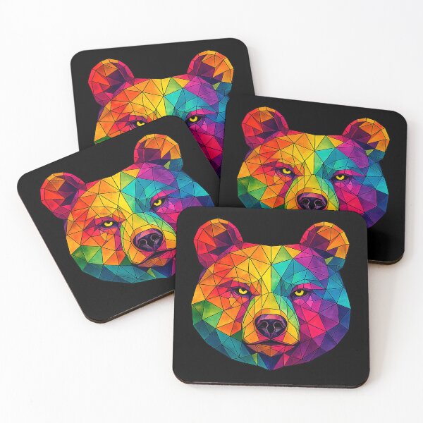 Item preview, Colorful Geometric Bear Head Art designed and sold by Geometric Art..
