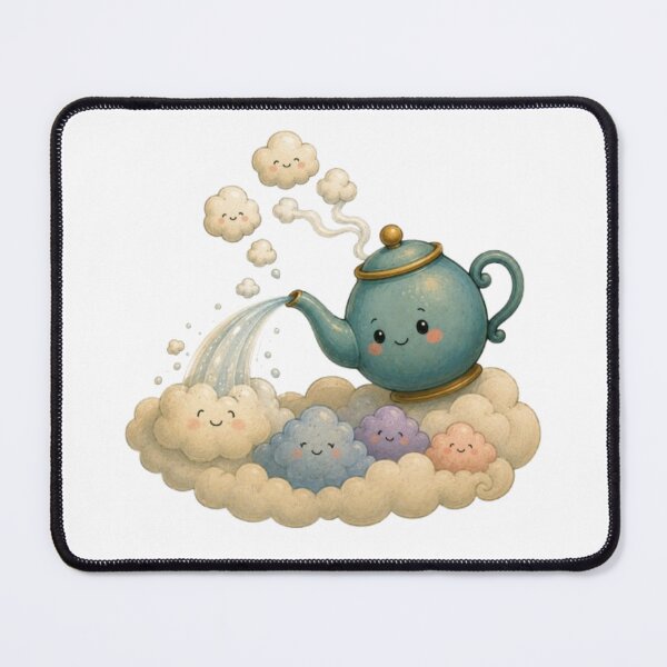 Item preview, Cute Teapot Watering Clouds Whimsical Steam Cloud Nursery Art designed and sold by Miheerala.