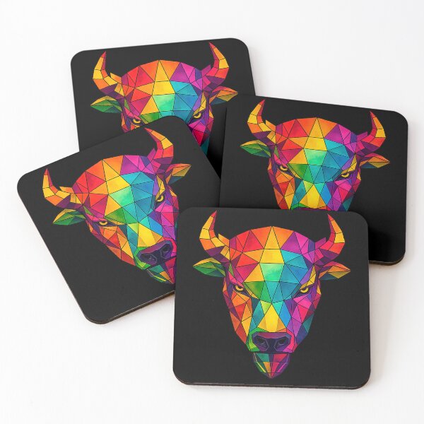 Item preview, Colorful Geometric Bison Wall Art designed and sold by Geometric Art..