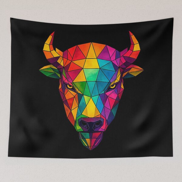 Item preview, Colorful Geometric Bison Wall Art designed and sold by Geometric Art..