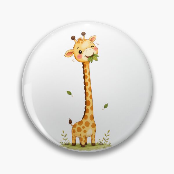 Artikelvorschau, Niedlicher Langhals-Giraffe frisst Blätter – Kawaii-Cartoon-Aufkleber entworfen und verkauft von Snikdha.