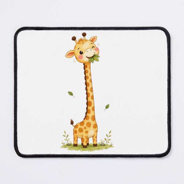 Item preview, Cute Long Neck Giraffe Eating Leaves Kawaii Cartoon Sticker designed and sold by Snikdha.