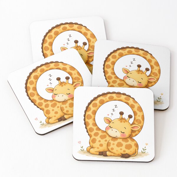 Item preview, Cute Sleeping Giraffe Curled Up Kawaii Nap Time Sticker designed and sold by Snikdha.