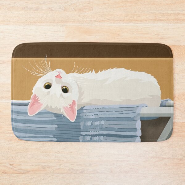 Item preview, White kitten resting designed and sold by NorthNook.