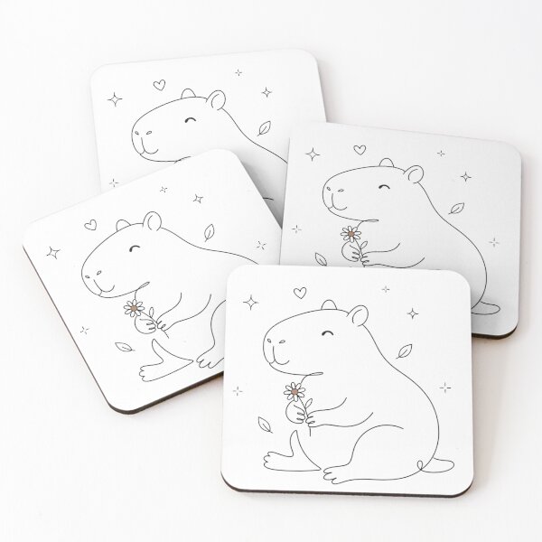 Item preview, Cute Capybara Holding a Daisy designed and sold by Nitta Studio.