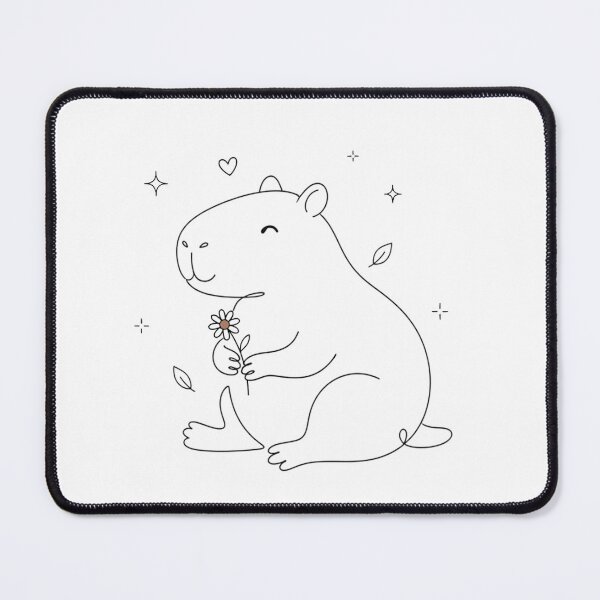 Item preview, Cute Capybara Holding a Daisy designed and sold by Nitta Studio.