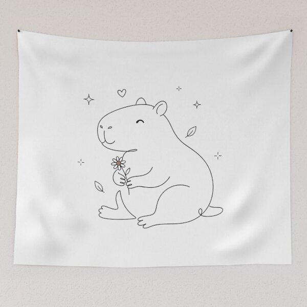 Item preview, Cute Capybara Holding a Daisy designed and sold by Nitta Studio.