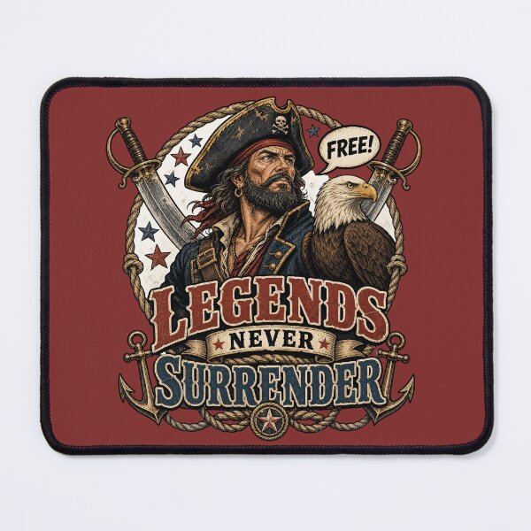 Item preview, Legends Never Surrender - Vintage Pirate & Eagle designed and sold by TatyanaArt.