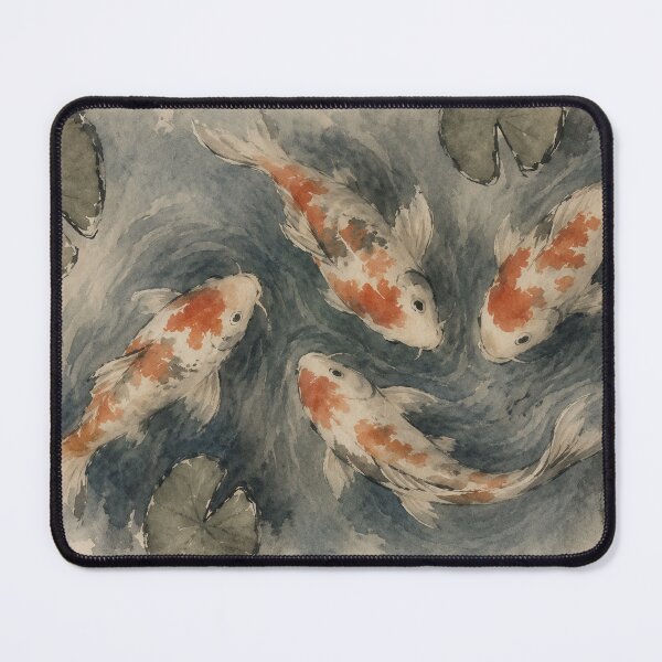 Item preview, Serene Koi | Contemporary Sumi-e Watercolor Pond Art designed and sold by SoftCircuited.