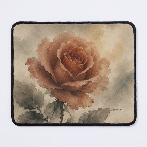 Item preview, Autumn Rose | Watercolor Botanical Art | Contemporary Sumi-e Floral Design designed and sold by SoftCircuited.