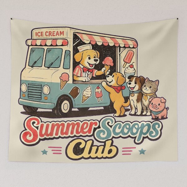 Item preview, Summer Scoops Club - Vintage Ice Cream Truck designed and sold by radiogalaxy.