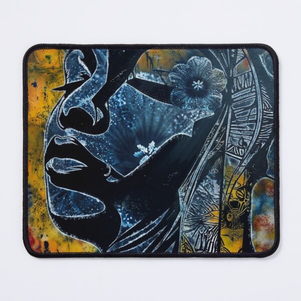 Item preview, Surreal Cosmic Black Woman Frost Floral Portrait designed and sold by WitchyBotanicaArt.