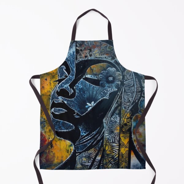 Item preview, Surreal Cosmic Black Woman Frost Floral Portrait designed and sold by WitchyBotanicaArt.