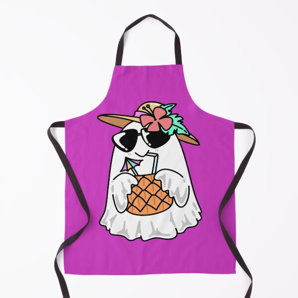 Item preview, Cute Tropical Halloween Ghost Wearing Flower Hat & Sunglasses Drinking Pineapple T-Shirt designed and sold by TFLDesignPrints.