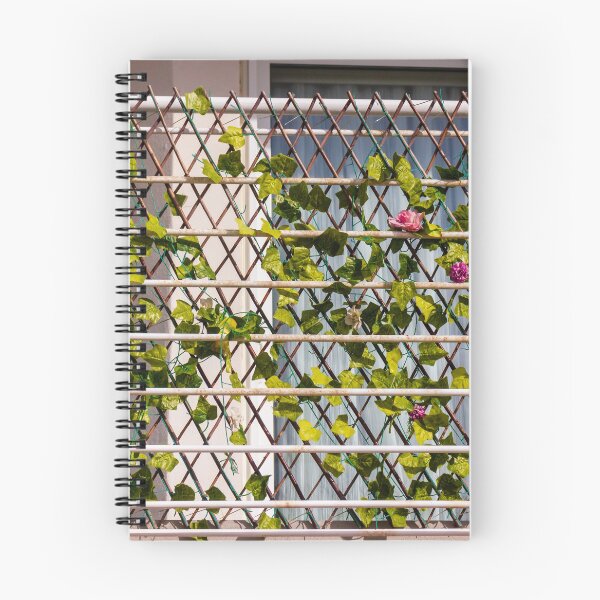 Item preview, Green Ivy Climbing Trellis on Balcony Window With Decorative Flowers and Metal Railing designed and sold by Nmallia.