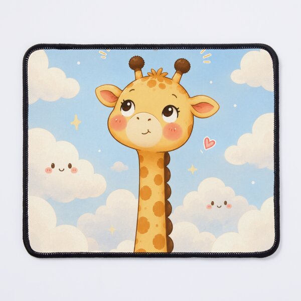 Item preview, Cute Giraffe Head in the Clouds Loading Kawaii Sticker designed and sold by Snikdha.