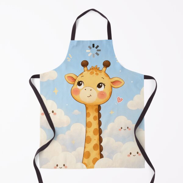 Item preview, Cute Giraffe Head in the Clouds Loading Kawaii Sticker designed and sold by Snikdha.