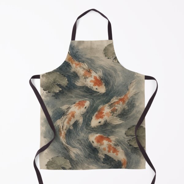 Item preview, Serene Koi Pond | Sumi-e Watercolor Zen Art | Japanese-Inspired Fine Art designed and sold by SoftCircuited.