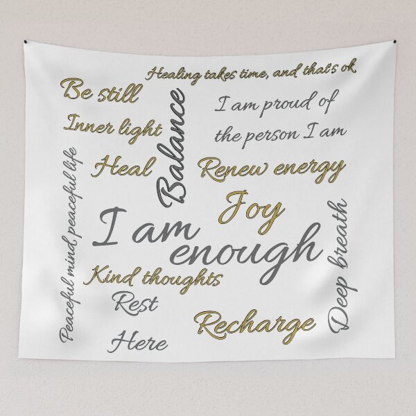 Item preview, I Am Enough | Inspirational Affirmation Design | Mindfulness & Self-Care Artwork designed and sold by SoftCircuited.
