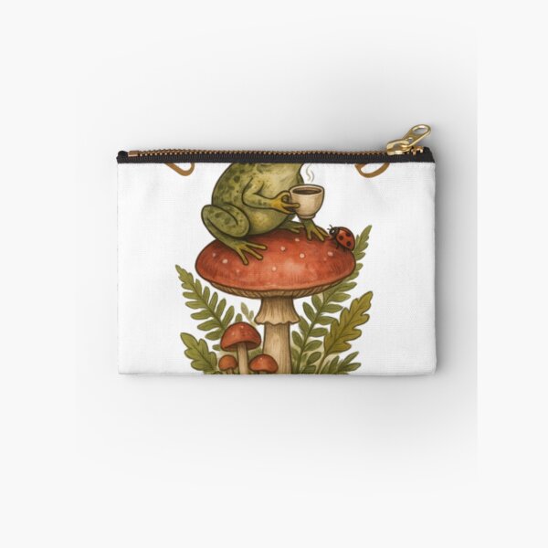 Item preview, Unbothered Frog Drinking Coffee Vintage Cottagecore Botanical Illustration designed and sold by Kreativio.