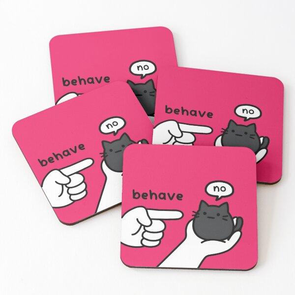 Item preview, Behave? No. Stubborn Black Cat designed and sold by Charisma Enigma.