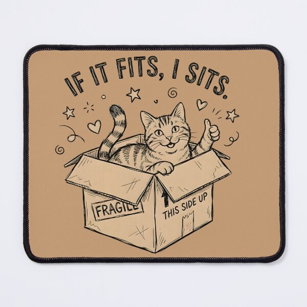 Item preview, Cat in a box | If It Fits I Sits designed and sold by SillyPawsStudio.
