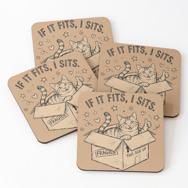 Item preview, Cat in a box | If It Fits I Sits designed and sold by SillyPawsStudio.