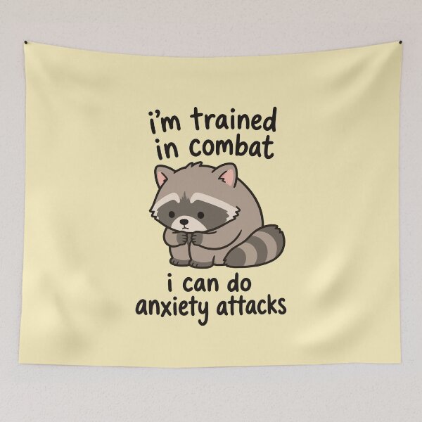 Item preview, I Can Do Anxiety Attacks - Funny Anxiety Quotes Raccoon Meme designed and sold by thecatcouch.