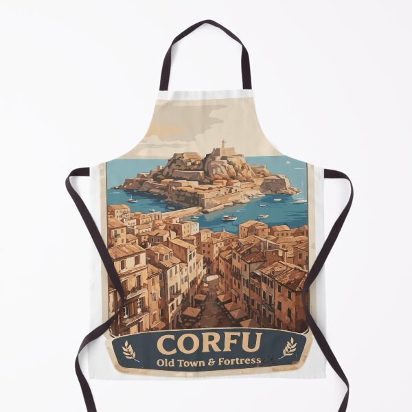 Item preview, Vintage Corfu Old Town & Venetian Fortress Travel Sticker designed and sold by CharaFei.Art.
