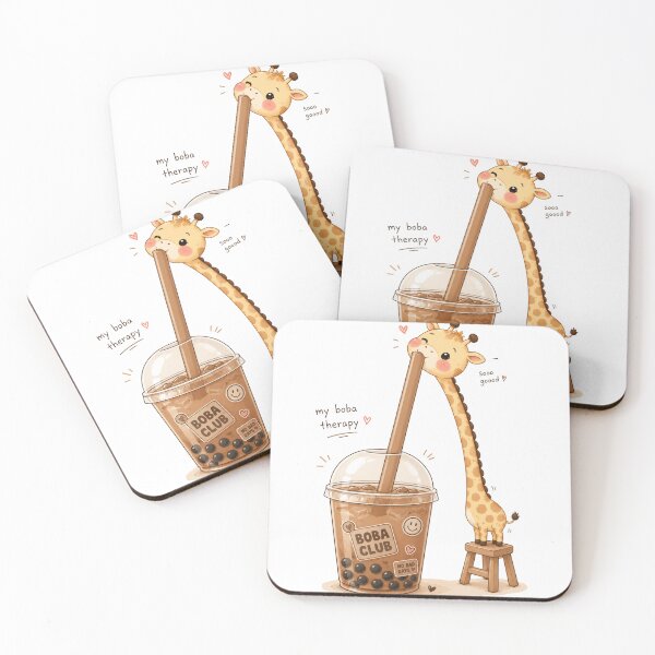 Item preview, Cute Giraffe Drinking Bubble Tea Kawaii Boba Lover Sticker designed and sold by Snikdha.