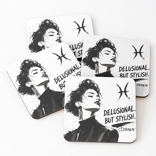 Item preview, Pisces Zodiac Sign Delusional But Stylish Ink Fashion Art designed and sold by ferquirarte.