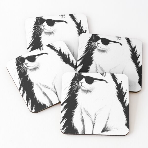 Item preview, Cool White Cat  designed and sold by ferquirarte.