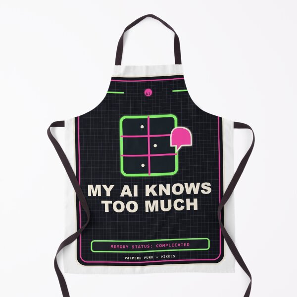 Item preview, My AI Knows Too Much - Neon Pixel Goth AI Design designed and sold by Valmere-Punk.
