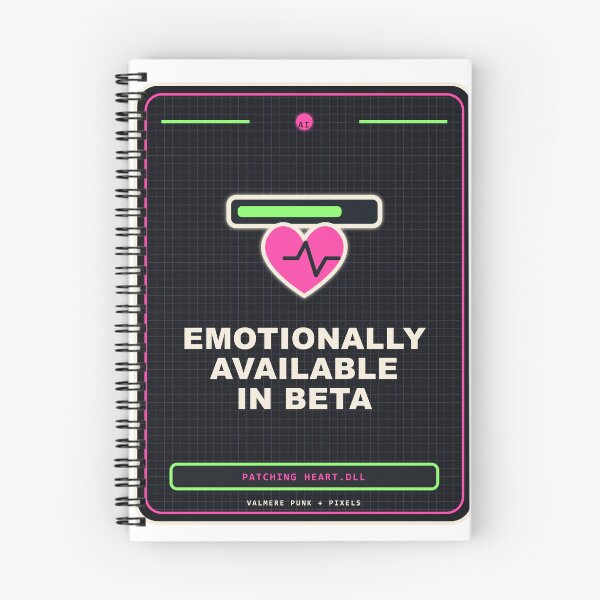 Item preview, Emotionally Available In Beta - Neon Pixel Goth AI Design designed and sold by Valmere-Punk.
