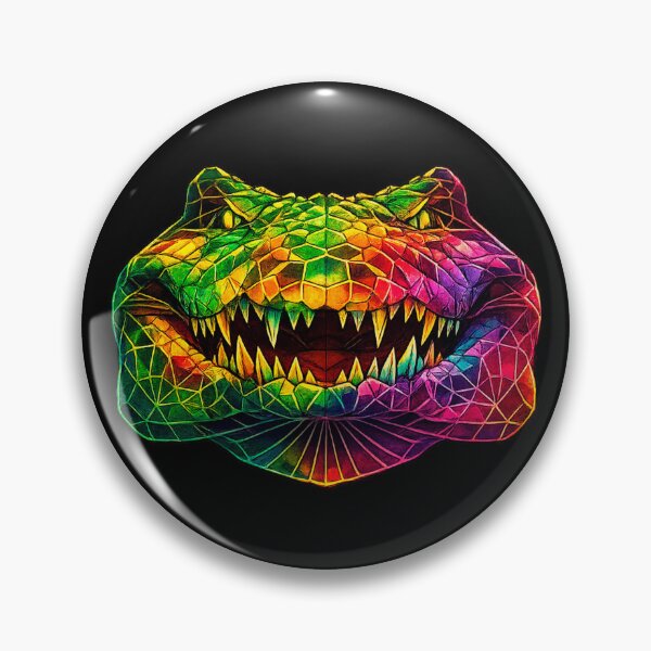 Item preview, Colorful Geometric Crocodile Head Art – Neon Polygonal Alligator Illustration designed and sold by Geometric Art..