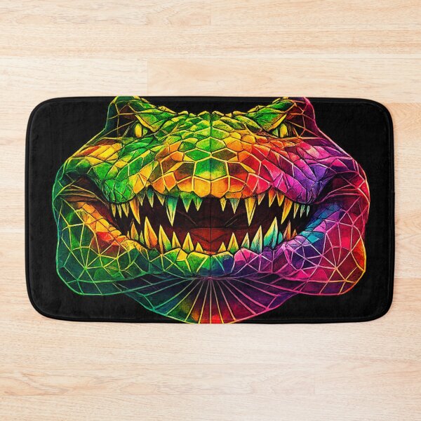 Item preview, Colorful Geometric Crocodile Head Art – Neon Polygonal Alligator Illustration designed and sold by Geometric Art..