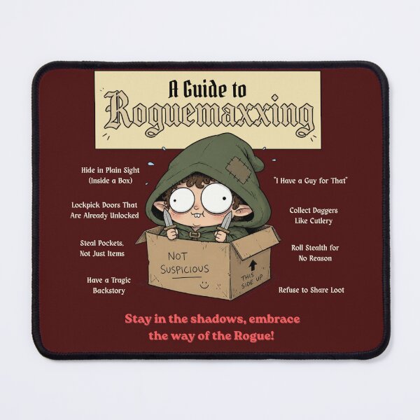 Item preview, A Guide to Roguemaxxing (Dark Edition) - DND RPG Meme designed and sold by Dice_Goblin_Studio.