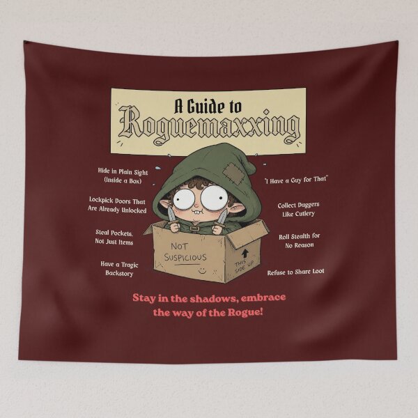 Item preview, A Guide to Roguemaxxing (Dark Edition) - DND RPG Meme designed and sold by Dice_Goblin_Studio.