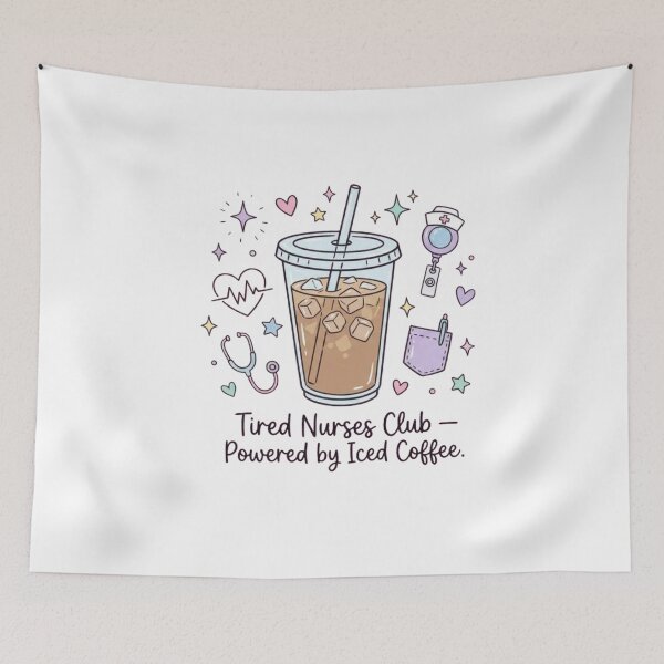 Item preview, Tired Nurse Club Powered By Ice Coffee designed and sold by Gbriel3.