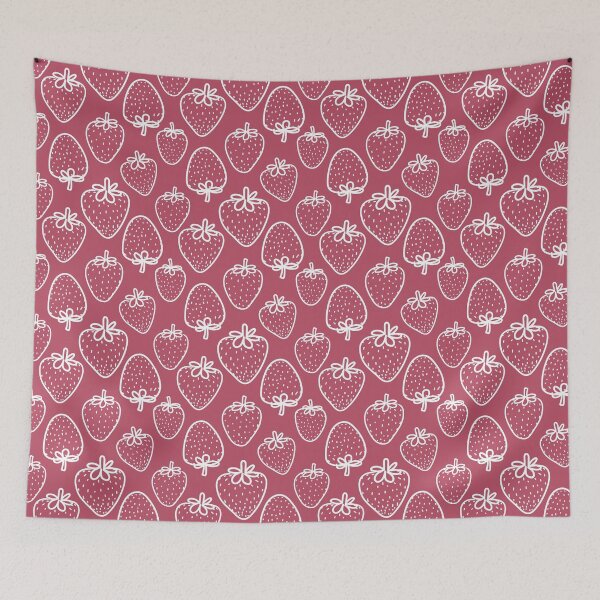 Item preview, Cute Strawberry Pattern | Minimalist Line Art Cottagecore Aesthetic designed and sold by WillCraftx.
