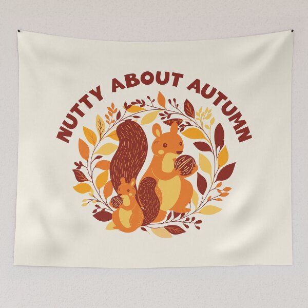 Item preview, Nutty About Autumn | Cute Squirrel Fall Leaves Woodland Design designed and sold by Sachie's Studio.