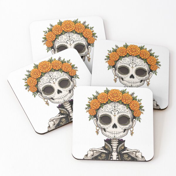 Item preview, La Catrina Sugar Skull Queen - Dia de los Muertos Day of the Dead designed and sold by Yellowriversss.