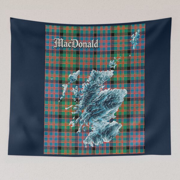 Artikelvorschau, Schottlandkarte und Clan MacDonald Tartan entworfen und verkauft von davidelder.