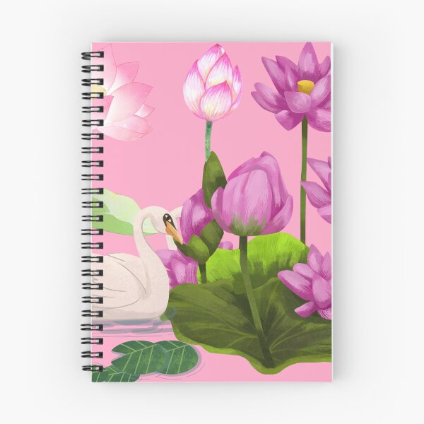 Item preview, Aesthetic Pink Lotus Pond with Graceful White Swan) designed and sold by ranivibes008.