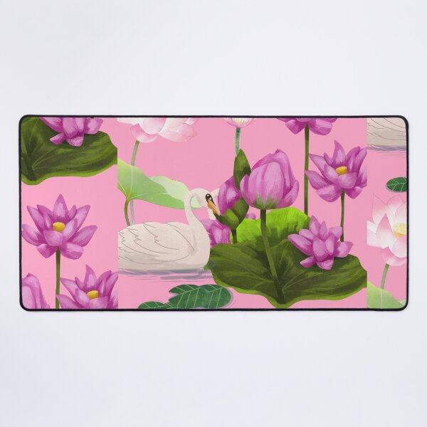 Item preview, Aesthetic Pink Lotus Pond with Graceful White Swan) designed and sold by ranivibes008.