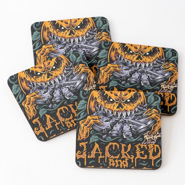 Item preview, Jacked and Jilled Halloween Pumpkin Horror Gym Skull Vintage designed and sold by marzanadosin.