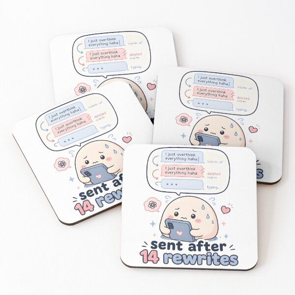 Item preview, Sent After 14 Rewrites Funny Texting Overthinker designed and sold by Day Dreamer.